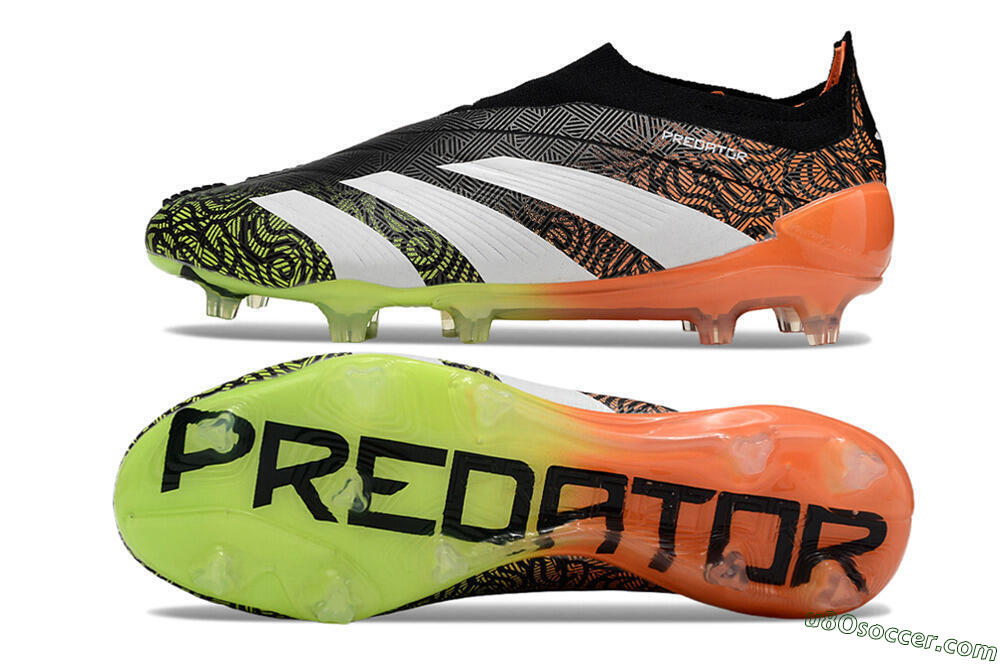 Black White Orange FG Soccer Cleats for Precision Accuracy